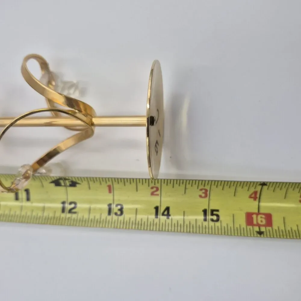 Lucite Candles clear Gold Flecks & Lycenta Gold Tone Holders Vintage